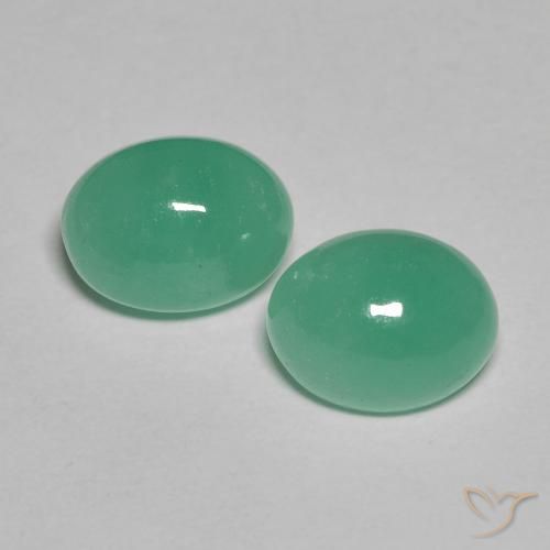 2.29 ct Oval Cabochon Emerald, 7.3 x 5.6 mm From Colombia, Photo A