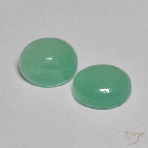 1.41 ctw Green Emerald Stones, Natural Emerald in Oval Cabochon Shape for Sale