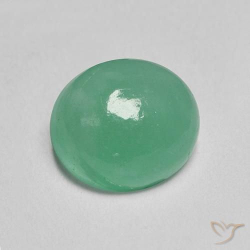 2.01 ct Green Emerald Stone, Natural Emerald in Oval Cabochon Shape for Sale