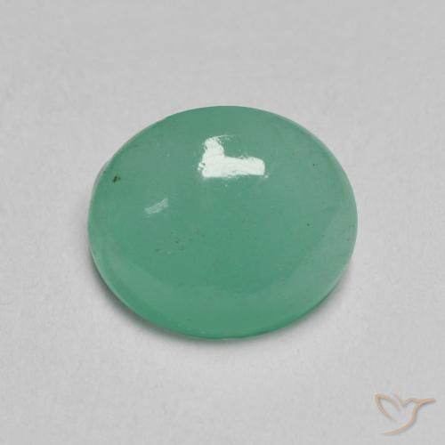 1.35 ct Oval Cabochon Emerald, 7.9 x 6.8 mm From Colombia, Photo A