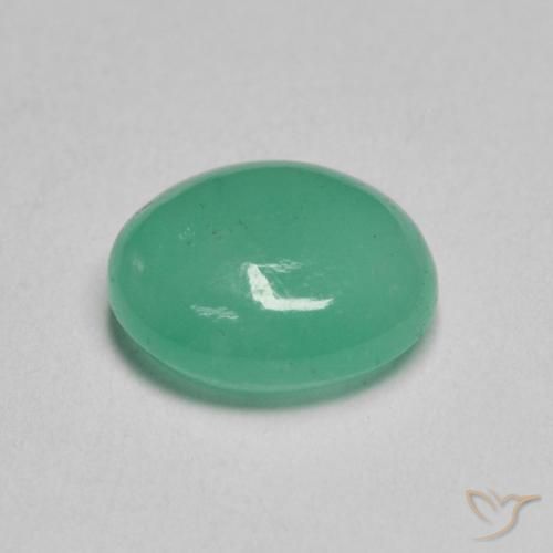 Emerald Gemstone in 7.9 x 6.8 mm Size for Sale, Emerald Stone in Medium Light-Green Color