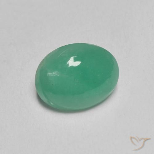 1.09 ct Green Emerald Stone, Natural Emerald in Oval Cabochon Shape for Sale