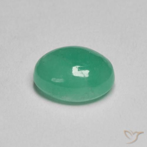 Emerald Gemstone in 7.4 x 5.6 mm Size for Sale, Emerald Stone in Cool Green Color