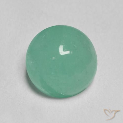 1.04 ct Green Emerald Stone, Natural Emerald in Round Cabochon Shape for Sale