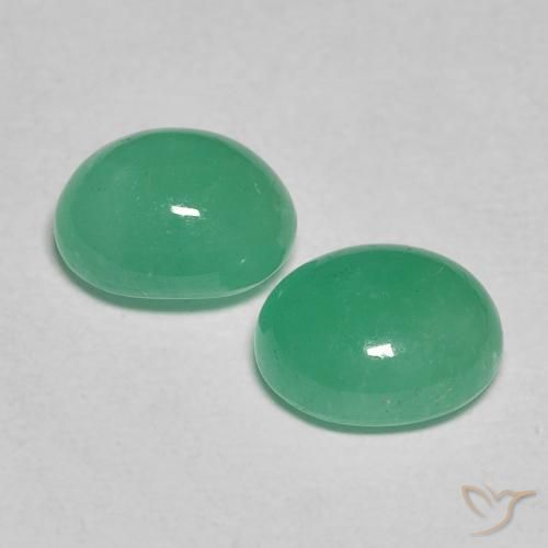 Emerald Gemstones in 6.2 x 5.2 mm Size for Sale, Emerald Stones in Light Green Color