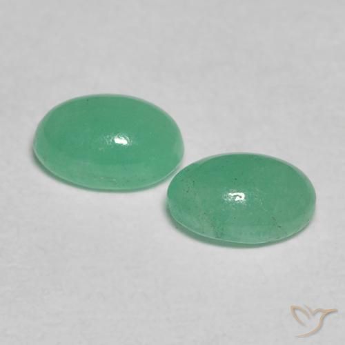 Emerald Gemstones in 5.1 x 3.3 mm Size for Sale, Emerald Stones in Intense Mint Green Color