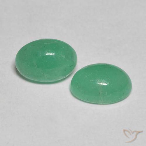 0.95 ct Oval Cabochon Emerald, 6 x 4.3 mm From Colombia, Photo A