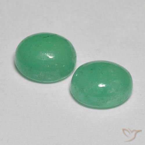 Emerald Gemstones in 6.4 x 5.5 mm Size for Sale, Emerald Stones in Medium Green Color