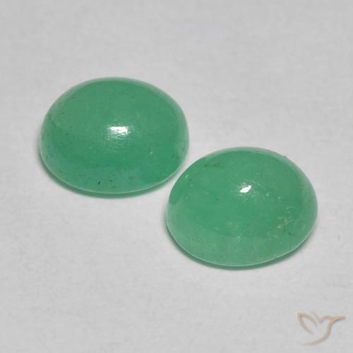 Emerald Gemstones in 6 x 5 mm Size for Sale, Emerald Stones in Medium light Green Color