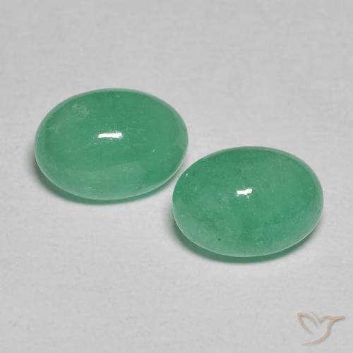 1.64 ct Oval Cabochon Emerald, 6.9 x 5 mm From Colombia, Photo A