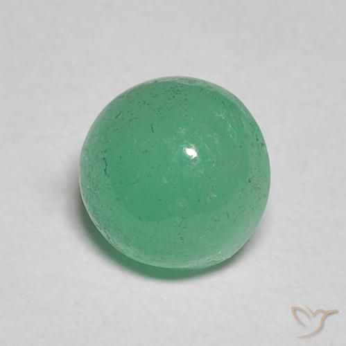 0.86 ct Green Emerald Stone, Natural Emerald in Round Cabochon Shape for Sale