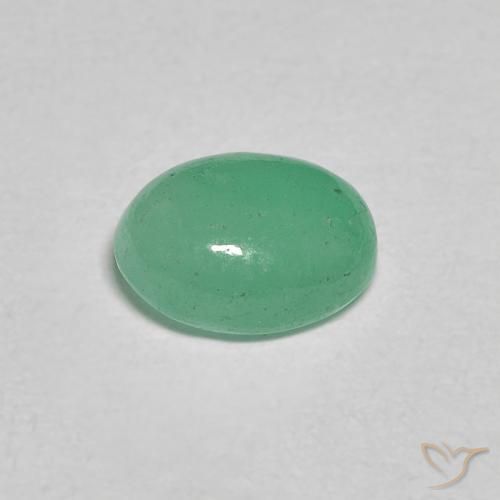 Emerald Gemstone in 6.9 x 5.4 mm Size for Sale, Emerald Stone in Fern Green Color
