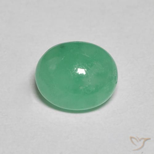 1.11ct Natural Light Basil Green Emerald, Oval, Translucent