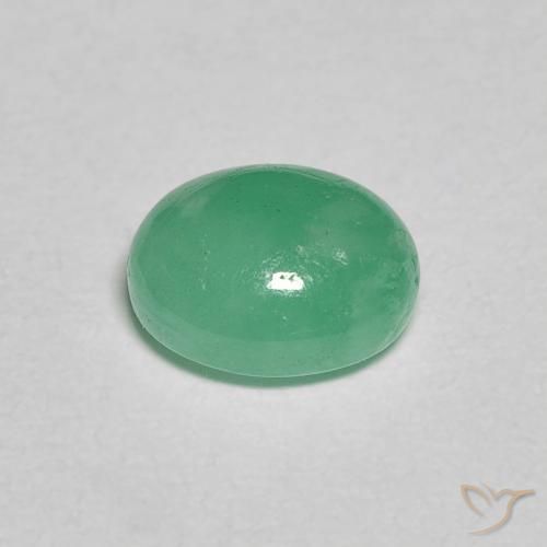 Emerald Gemstone in 7 x 5.8 mm Size for Sale, Emerald Stone in Light Basil Green Color
