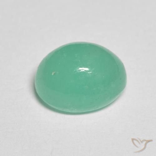 Emerald Gemstone in 7.3 x 6 mm Size for Sale, Emerald Stone in Light Green Color