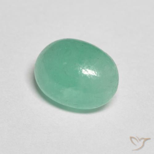 1.02 ct Green Emerald Stone, Natural Emerald in Oval Cabochon Shape for Sale
