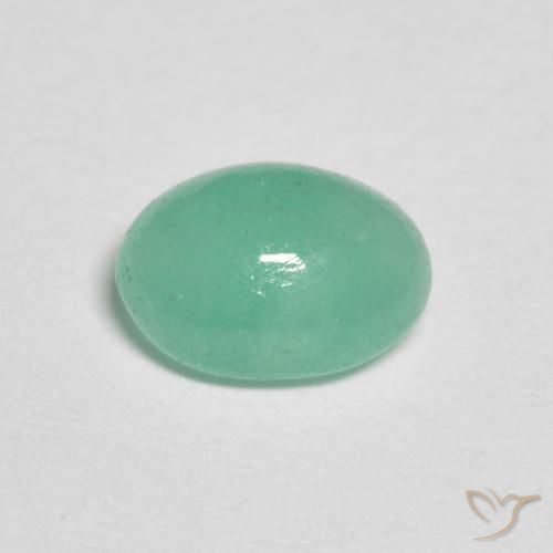 Emerald Gemstone in 7.2 x 5.4 mm Size for Sale, Emerald Stone in Intense Mint Green Color