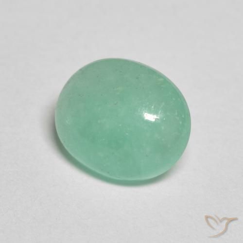 1.05 ct Green Emerald Stone, Natural Emerald in Oval Cabochon Shape for Sale