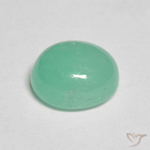 Emerald Gemstone in 7.2 x 6.4 mm Size for Sale, Emerald Stone in Fern Green Color