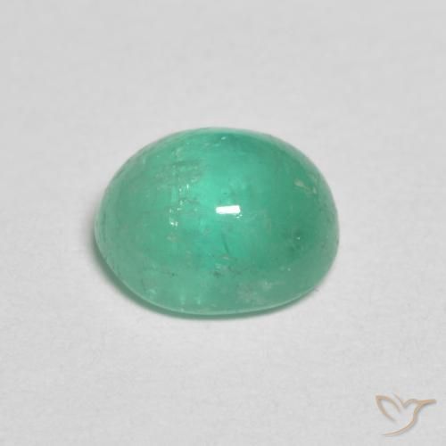 Emerald Gemstone in 6.8 x 5.5 mm Size for Sale, Emerald Stone in Fern Green Color