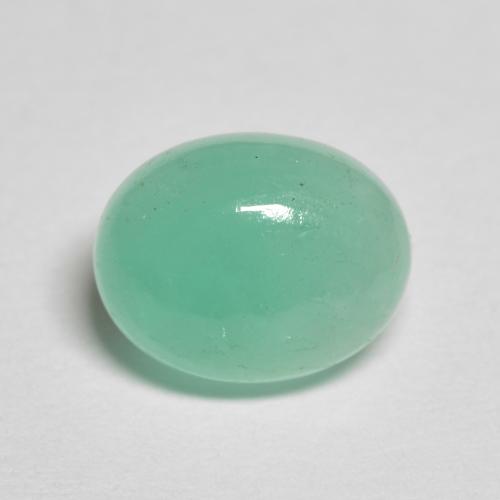 9 x 7,1mm ovaler grüner Smaragd aus Kolumbien, Gewicht 2,3 ct, 1 Stück Smaragd - Farbe: Intensives Minzgrün, natürlicher Edelstein in Translucent Reinheit, Mohs-Härte von 7,5 - 8 Geeignet für den täglichen Gebrauch im Schmuck, Mai Geburtsstein , Photo A