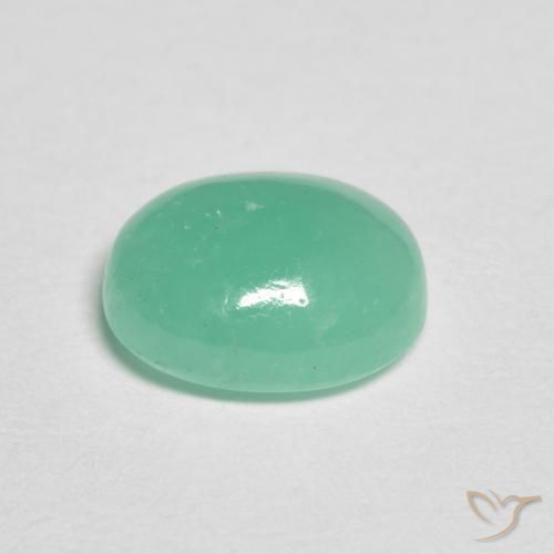 Emerald Gemstone in 7.4 x 6 mm Size for Sale, Emerald Stone in Intense Mint Green Color