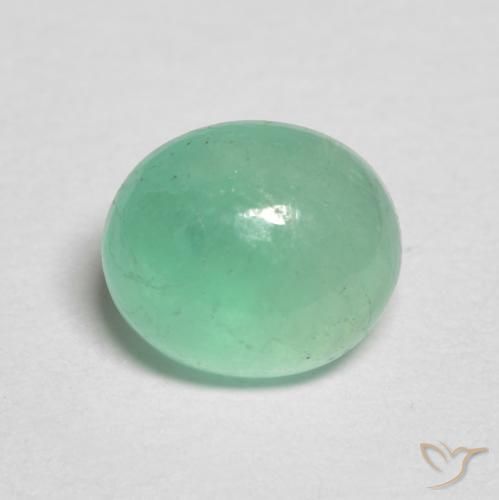 0.88ct Natural Pistachio Green Emerald, Oval, Translucent