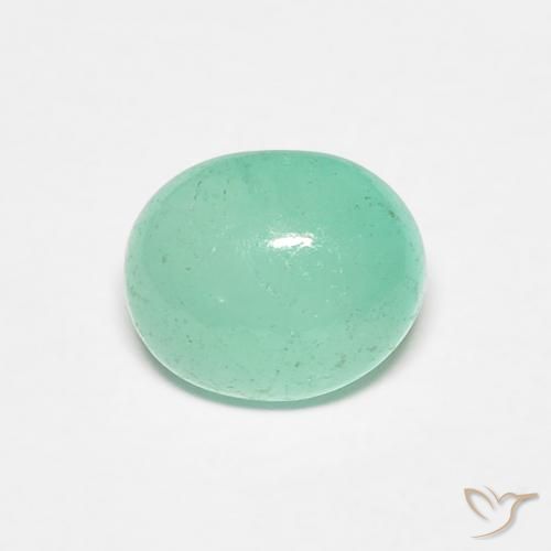 0.90ct Natural Light Green Emerald, Oval, Translucent, Photo A