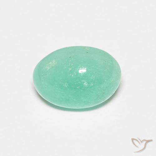 0.75 ct Green Emerald Stone, Natural Emerald in Oval Cabochon Shape for Sale