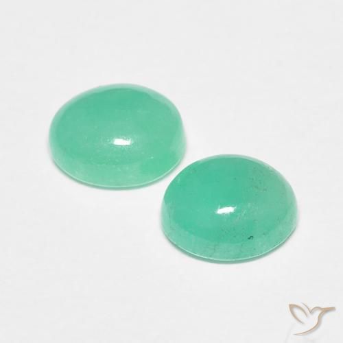 Emerald Gemstones in 5.9 x 5 mm Size for Sale, Emerald Stones in Light Green Color