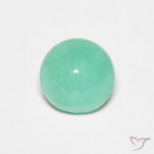 0.95 ct Green Emerald Stone, Natural Emerald in Round Cabochon Shape for Sale