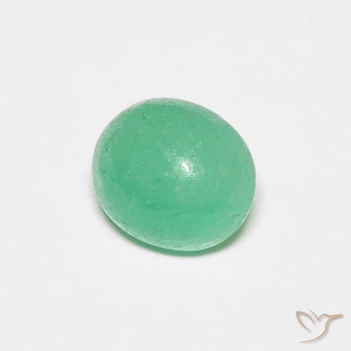 0.80 ct Green Emerald Stone, Natural Emerald in Oval Cabochon Shape for Sale