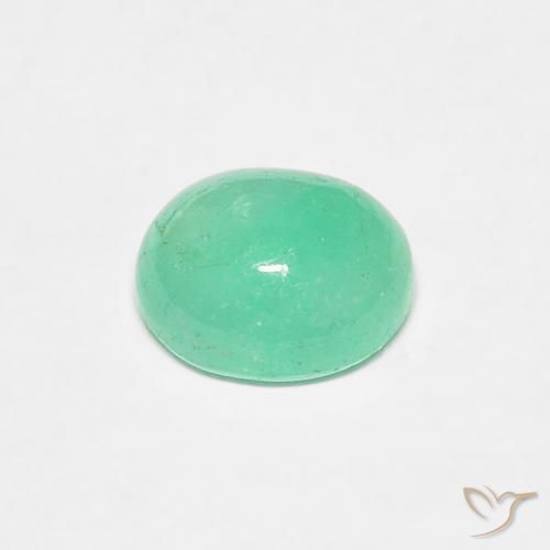Emerald Gemstone in 6.2 x 5.3 mm Size for Sale, Emerald Stone in Bright Green Color