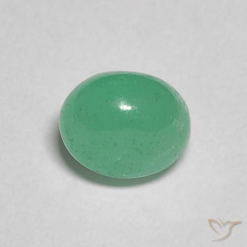0.92 ct Green Emerald Stone, Natural Emerald in Oval Cabochon Shape for Sale