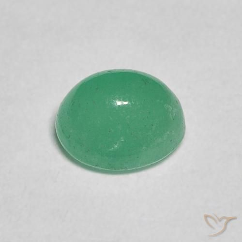 Emerald Gemstone in 6.4 x 5.4 mm Size for Sale, Emerald Stone in Electric Green Color