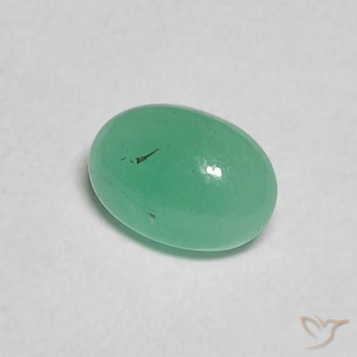 0.29 ct Green Emerald Stone, Natural Emerald in Oval Cabochon Shape for Sale