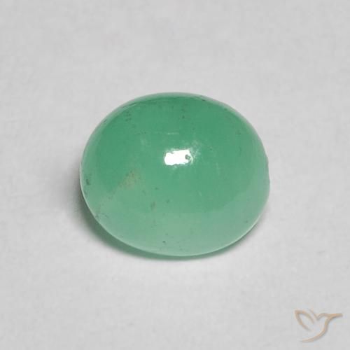 Esmeralda cabujón ovalada de 0,91 ct, 6,4 x 5,5 mm de Colombia, Photo A