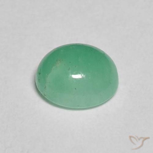Emerald Gemstone in 6.4 x 5.5 mm Size for Sale, Emerald Stone in Intense Mint Green Color