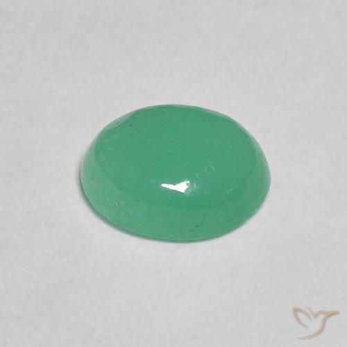 Emerald Gemstone in 6.5 x 5.2 mm Size for Sale, Emerald Stone in Intense Mint Green Color