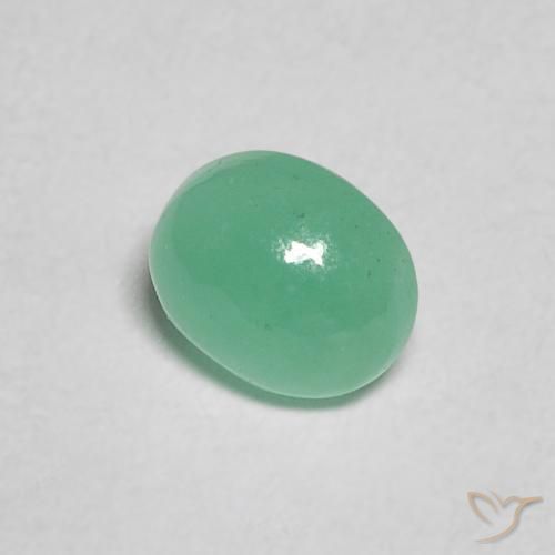 0.47 ct Green Emerald Stone, Natural Emerald in Oval Cabochon Shape for Sale