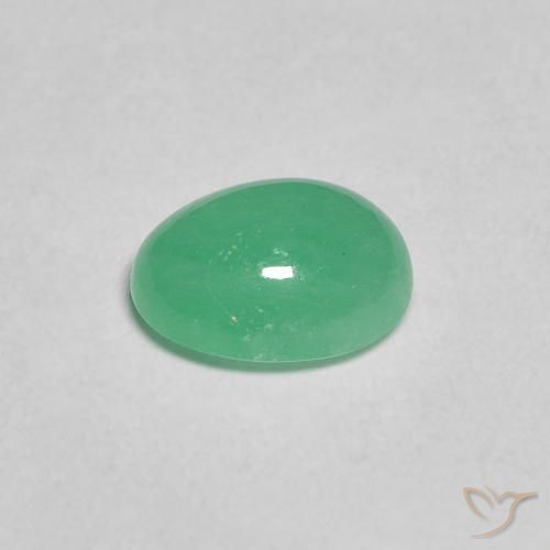Emerald Gemstone in 7.1 x 5.4 mm Size for Sale, Emerald Stone in Mint Green Color