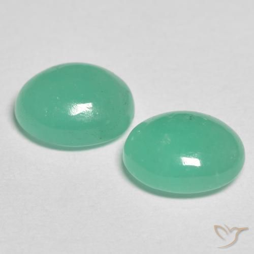 Emerald Gemstones in 7 x 5.8 mm Size for Sale, Emerald Stones in Pistachio Green Color