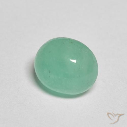 1.13 ct Green Emerald Stone, Natural Emerald in Oval Cabochon Shape for Sale