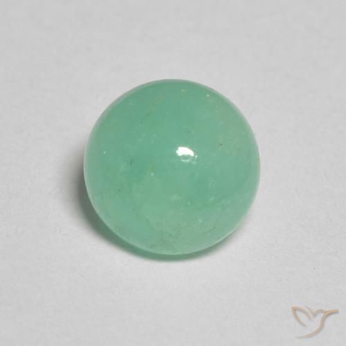 1.18 ct Green Emerald Stone, Natural Emerald in Round Cabochon Shape for Sale