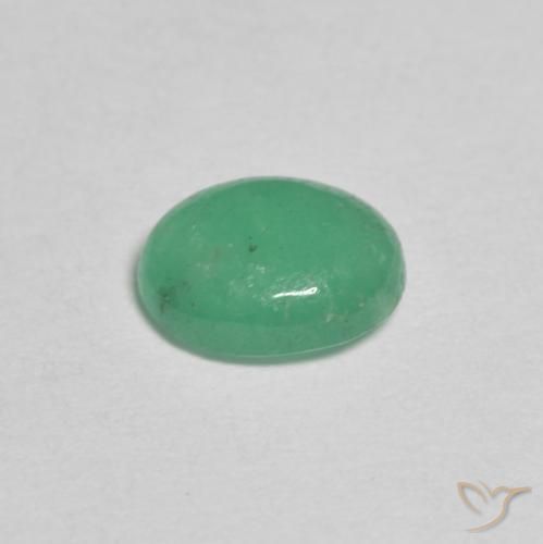 Emerald Gemstone in 6.4 x 5.1 mm Size for Sale, Emerald Stone in Light Green Color