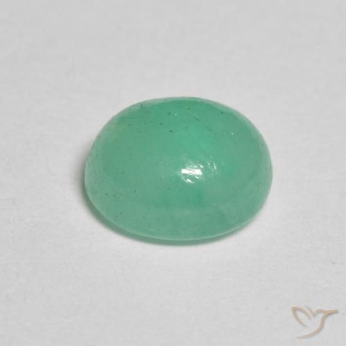 Emerald Gemstone in 7 x 5.9 mm Size for Sale, Emerald Stone in Light Green Color