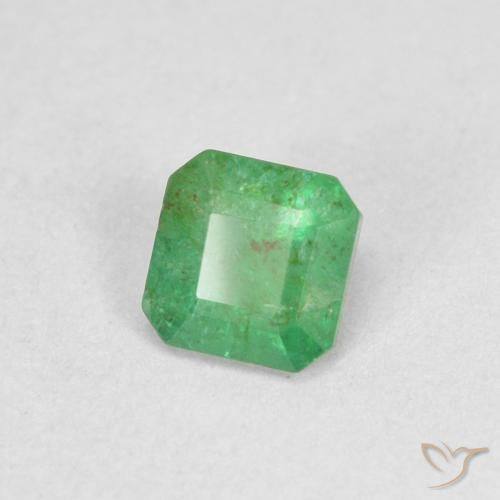 0.30 ct Green Emerald Stone, Natural Emerald in Octagon Step Cut Shape for Sale