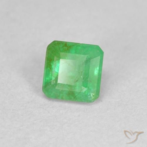 0.33 ct Green Emerald Stone, Natural Emerald in Octagon Step Cut Shape for Sale