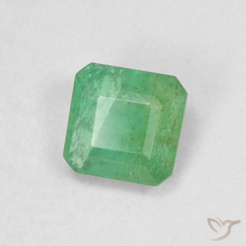 0.42 ct Green Emerald Stone, Natural Emerald in Octagon Step Cut Shape for Sale
