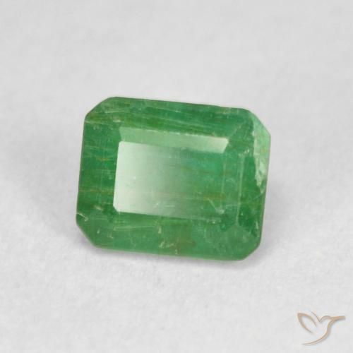 0.59 ct Green Emerald Stone, Natural Emerald in Octagon Step Cut Shape for Sale